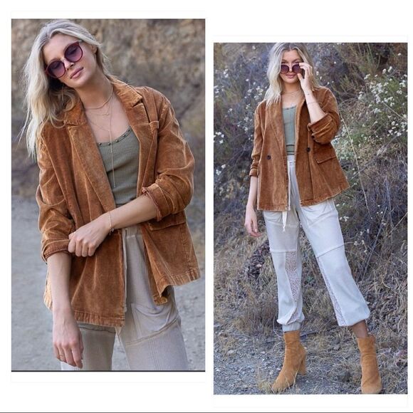 Copy - POL Casual Cotton Corduroy Jacket in Caramel - Picture 3 of 12